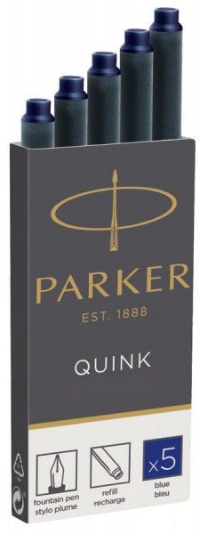 Parker Картриджи   Parker Quink /5шт. син.