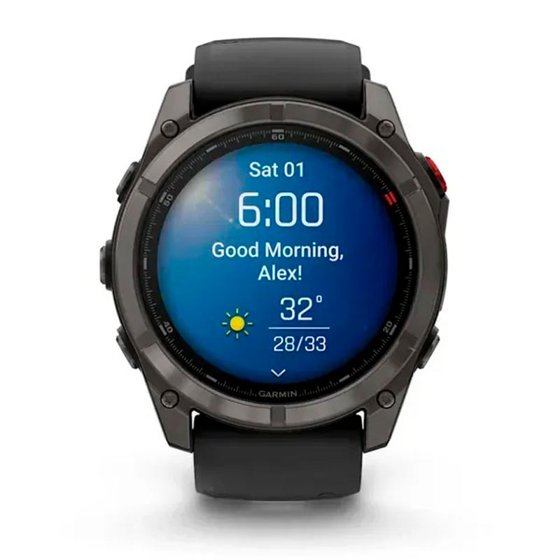 Garmin Смарт-часы Garmin Fenix 8 Pro (51 mm) AMOLED Sapphire, титан Carbon Gray DLC с силиконовым черно-серым ремешком Garmin Смарт-часы Garmin Fenix 8 Pro (51 mm) AMOLED Sapphire, титан Carbon Gray DLC с силиконовым черно-серым ремешком