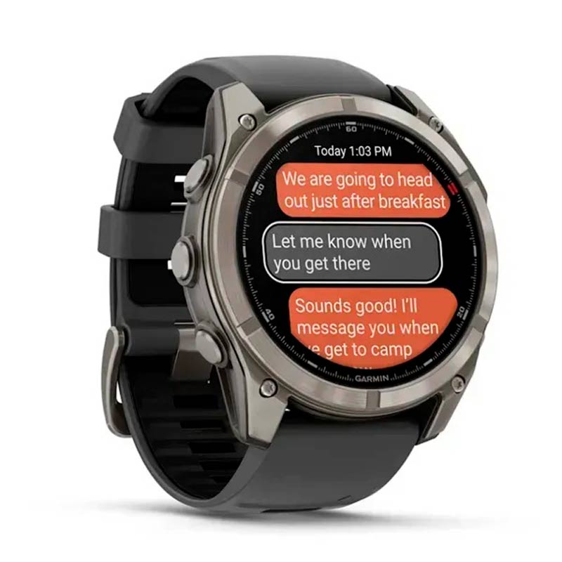 Garmin Смарт-часы Garmin Fenix 8 Pro (51 mm) AMOLED Sapphire, титан с графитово-черным силиконовым ремешком Garmin Смарт-часы Garmin Fenix 8 Pro (51 mm) AMOLED Sapphire, титан с графитово-черным силиконовым ремешком