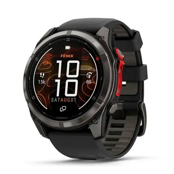 Garmin Смарт-часы Garmin Fenix 8 Pro (51 mm) MicroLED Sapphire, титан Carbon Gray DLC с силиконовым черно-серым ремешком