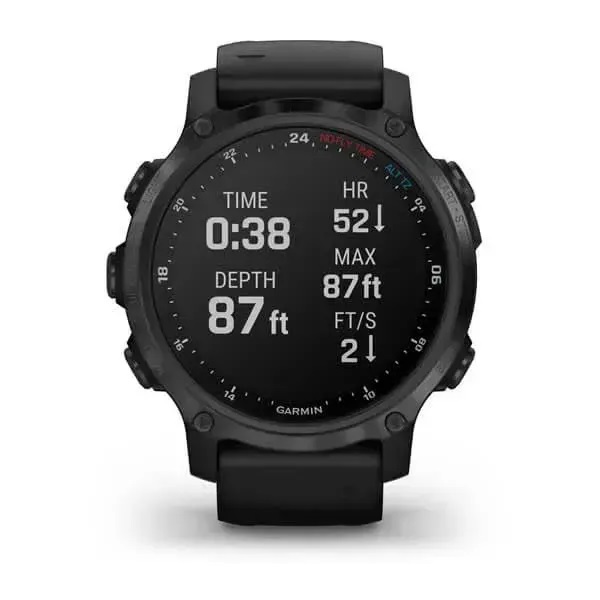 Garmin Смарт-годинник Garmin Descent Mk2S Carbon Gray DLC Black з чорним силіконовим ремінцем Garmin Смарт-годинник Garmin Descent Mk2S Carbon Gray DLC Black з чорним силіконовим ремінцем